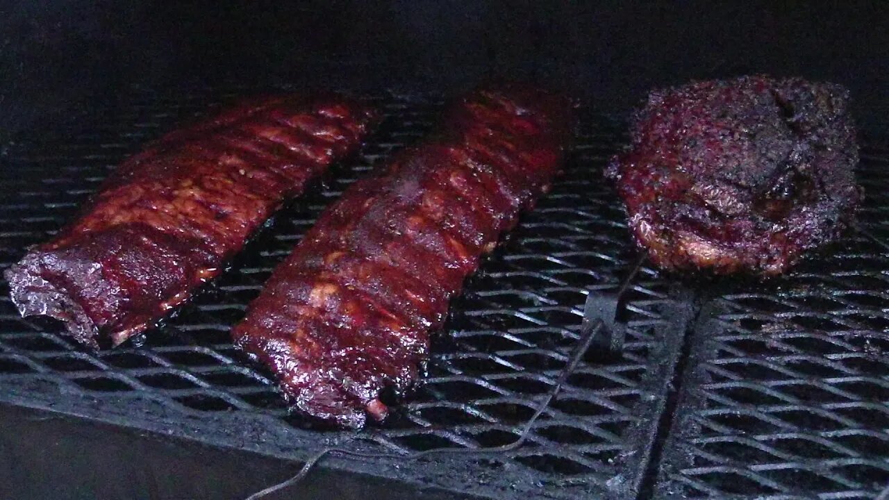 Baby Back Ribs & Texas Brisket on Offset Smoker