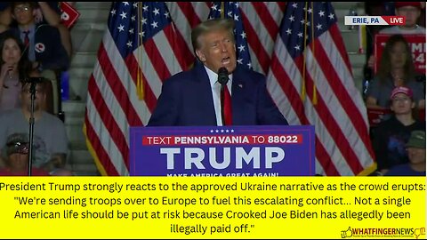 President Trump strongly reacts to the approved Ukraine narrative as the crowd erupts: