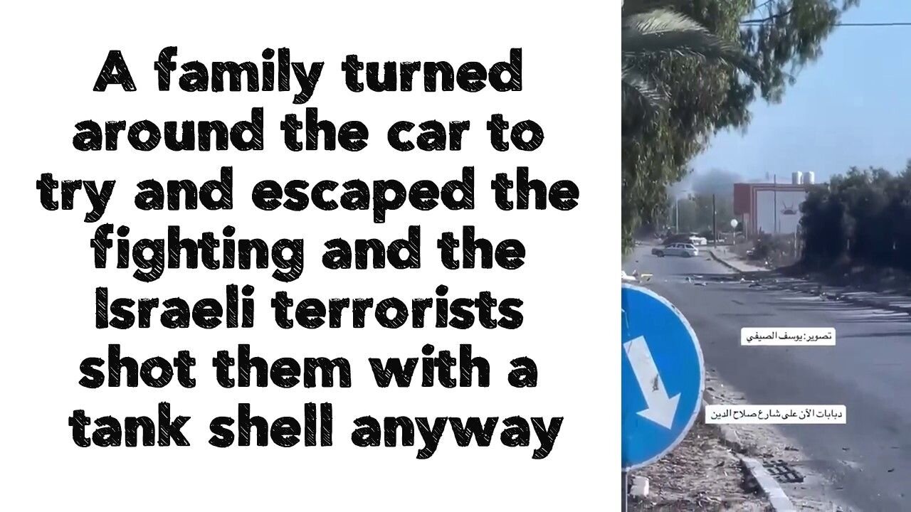 A family turned around the car to try and escape the fighting