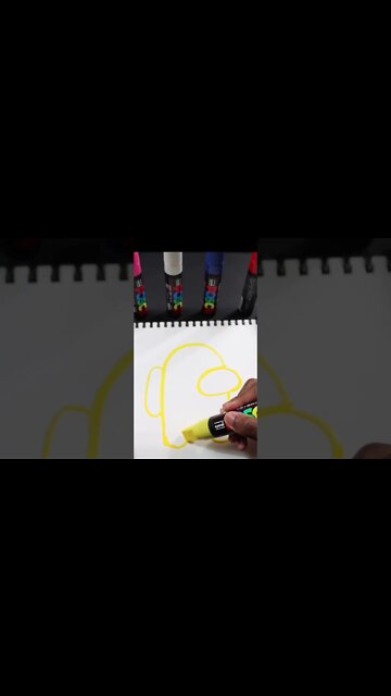 Drawing, But The Yellow Marker Is HUGE! Satisfying! #shorts