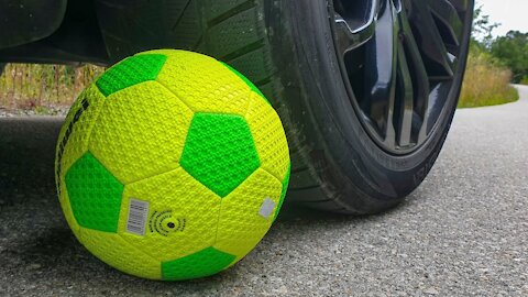 Crushing Crunchy & Soft Things by Car! EXPERIMENT CAR VS FOOTBALL