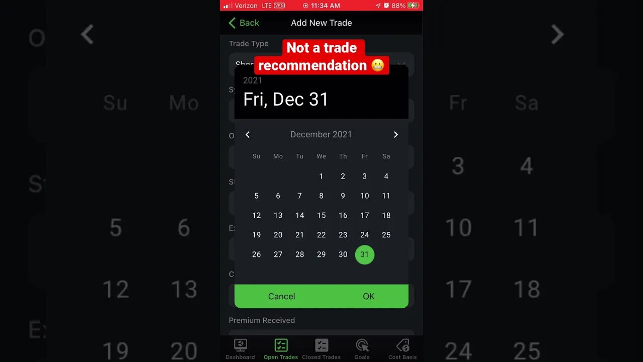 Trade 5 App: How to add a trade 📈 #optionstrading #makingmoney #shorts