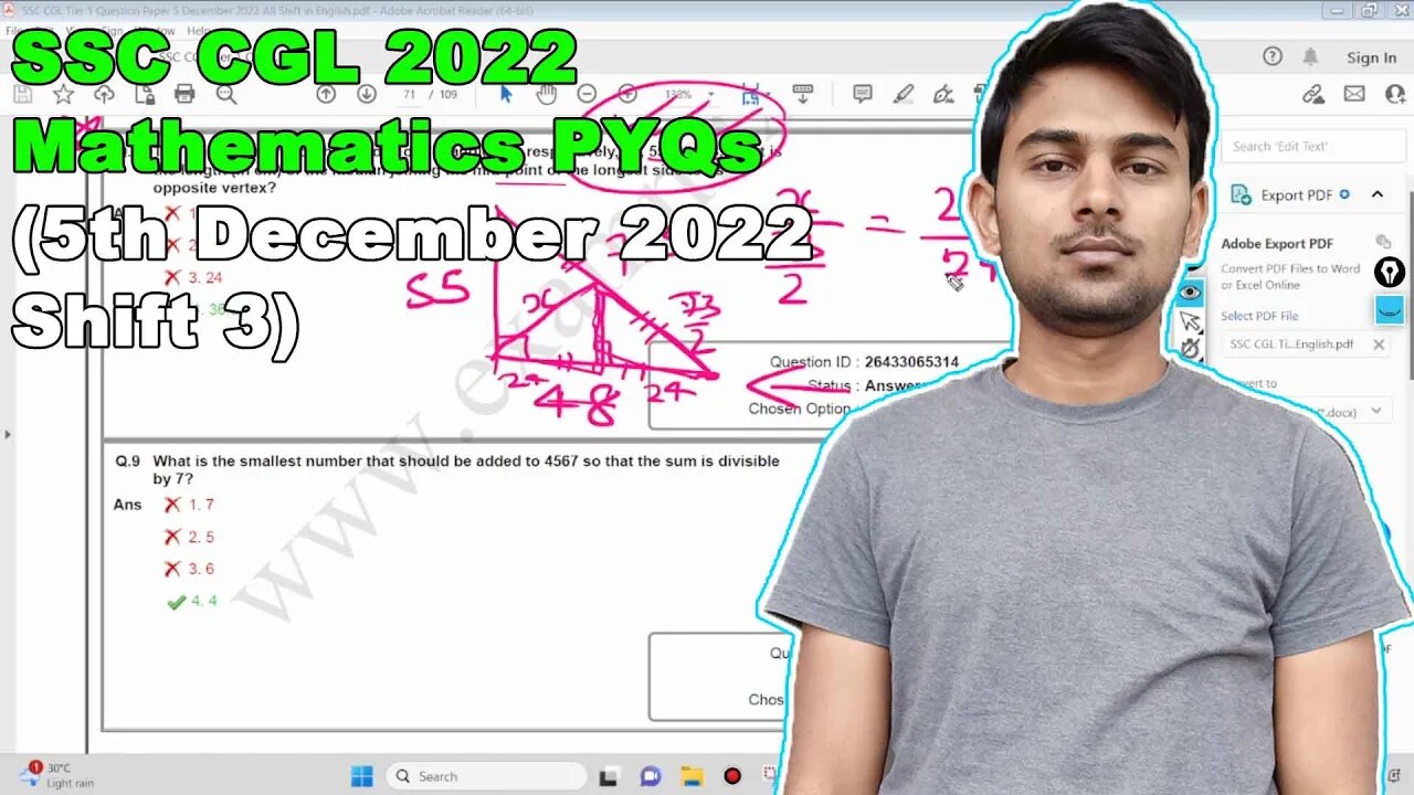 SSC CGL PYQ Maths Tier 1 2022 (5th December Shift 3) | MEWS #ssc #pyq #math