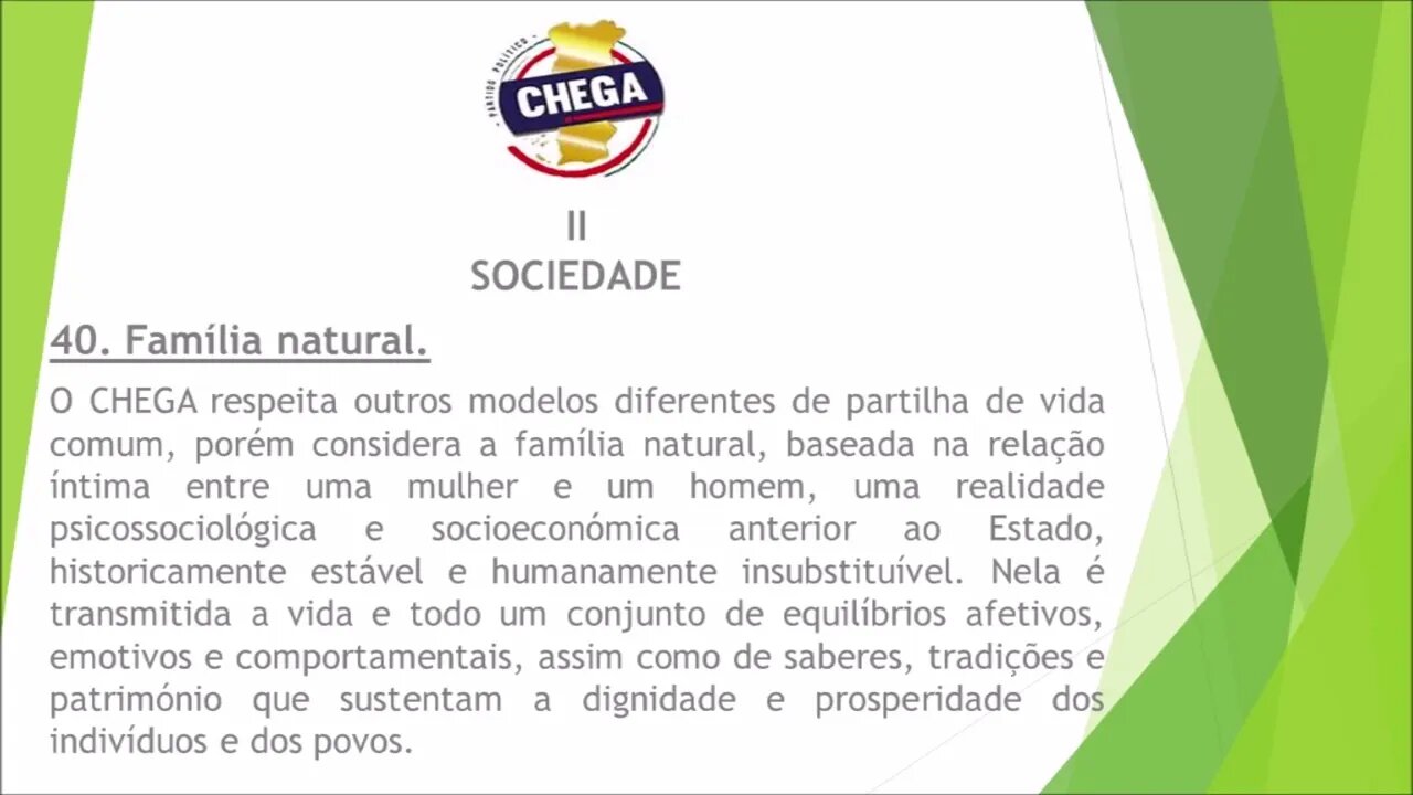 40. O Chega ponto por ponto.