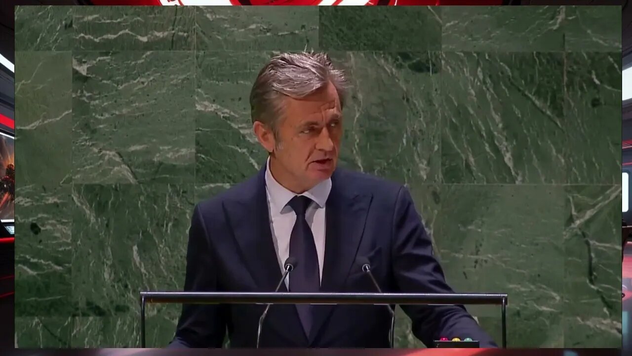 A representative for Liechtenstein addresses the General Assembly emergency session on Gaza