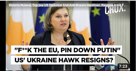 Victoria Nuland, Top jew US Diplomat And Anti-Russia Hardliner, Resigns