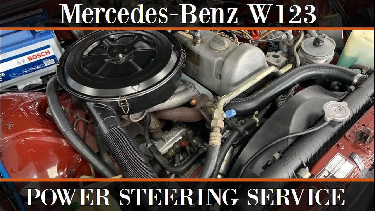 Mercedes Benz W123 - How to service the steering pump DIY. Fluid change power assisted steering