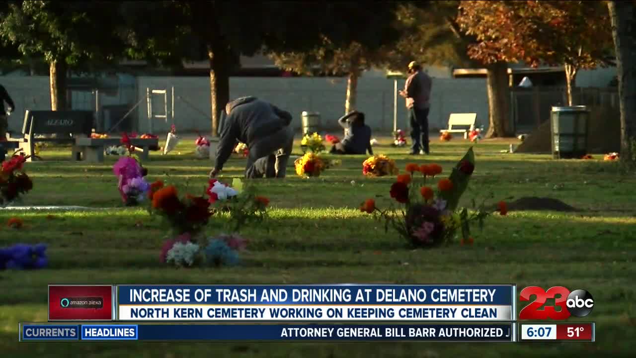 Increase of trash and drinking at Delano Cemetery