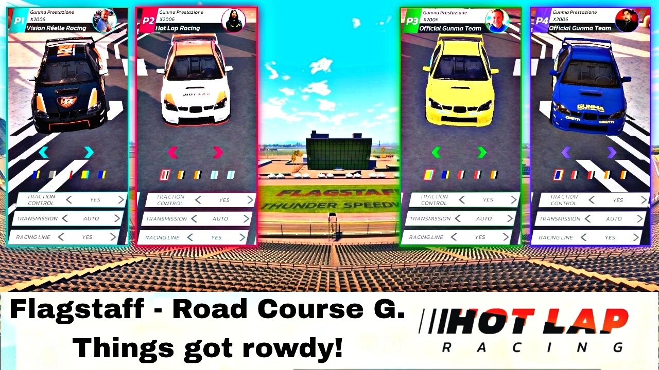 Switch Hot Lap Racing G8, 4P local splitscreen Quick Race on Road Course G, Gunma Prestazione X2006!