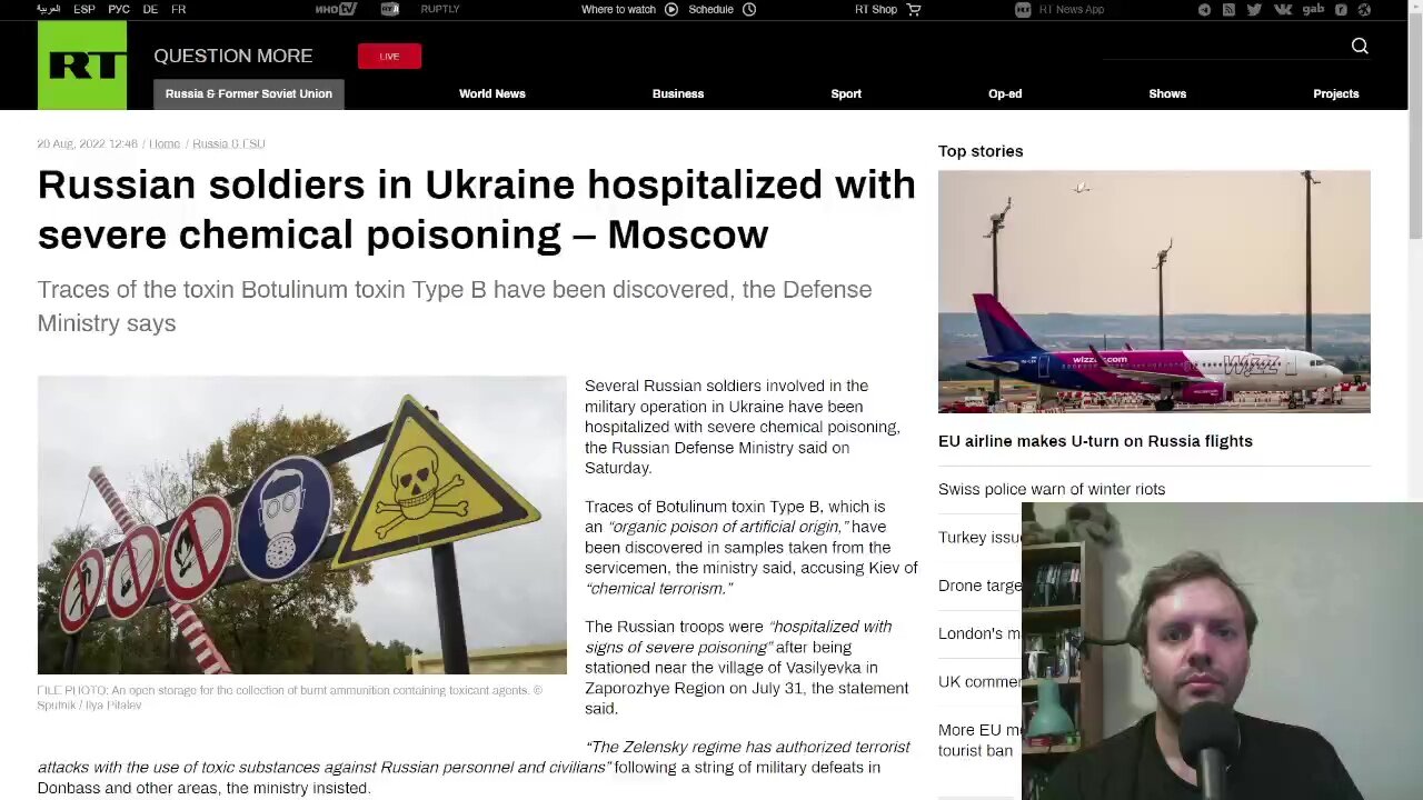 Russian Defense Ministry claims Ukraine is resorting to chemical warfare against Russia