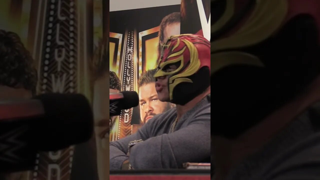 REY MYSTERIO reveals inspiration from GREAT MUTA for WRESTLEMANIA 39 mask youtube shorts #wrestling