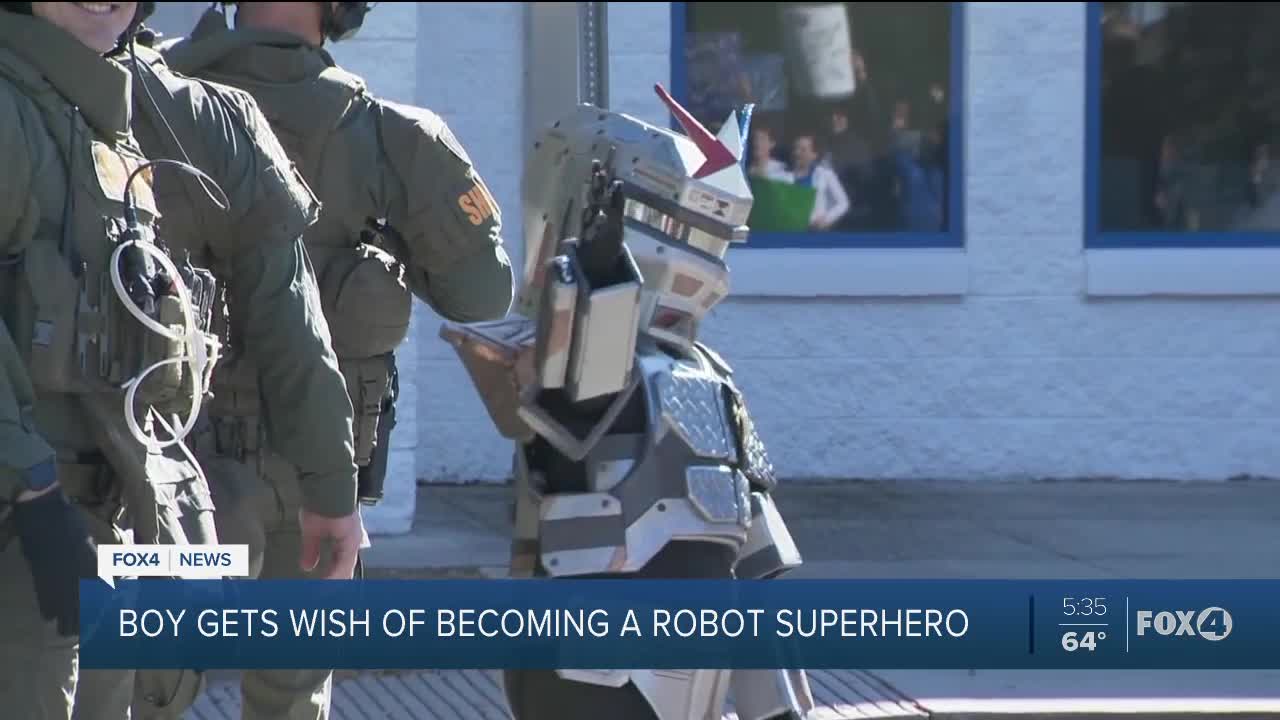 Boy gets wish of becoming a robot superhero