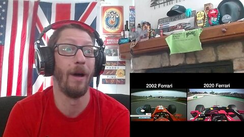 NASCAR Fan Reacts to F1 2002 Ferrari vs. 2020 Ferrari - Barcelona