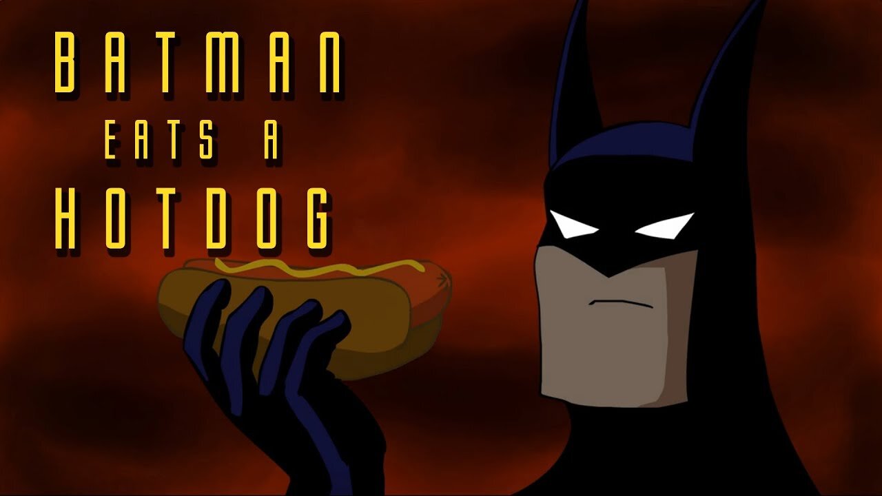 Batman Eats a Hotdog