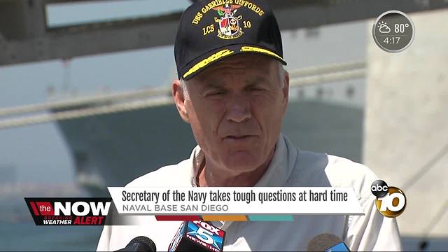 New Secretary of the Navy fields tough questions at hard time