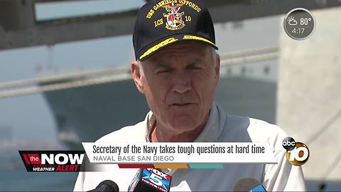 New Secretary of the Navy fields tough questions at hard time