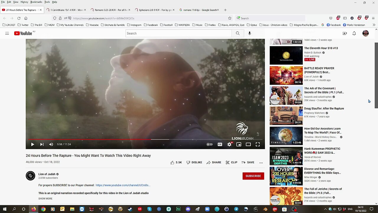 I am not subbed to that channel because he thinks he is saved by his living for Christ