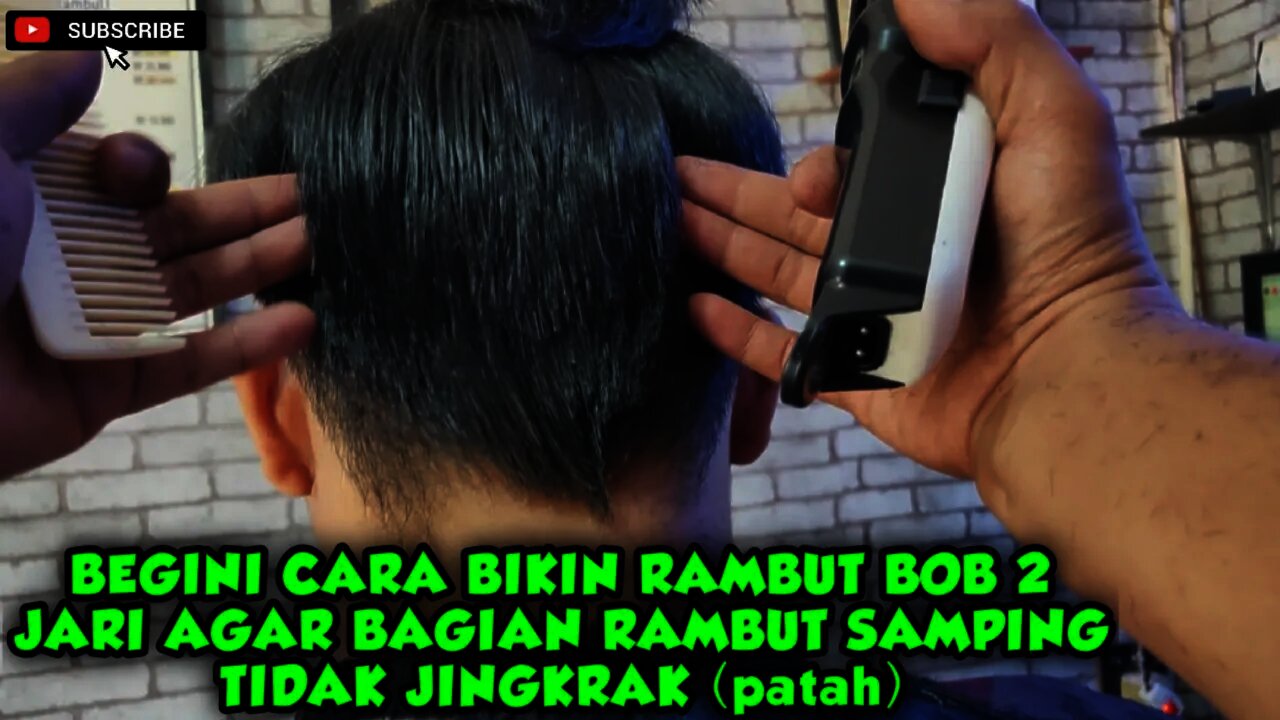 Begini Cara bikin rambut BOB 2 jari agar bagian rambut samping tidak jingkrak (patah)// Korean style