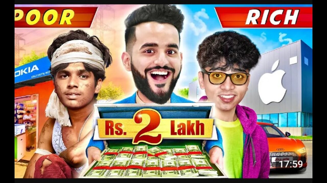 I gave 2,00,000 rs to rich boy vs poor boy to spend in 60 min