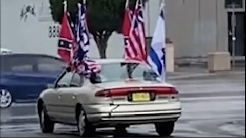 MAGA Man Decks Out His Car With Flags