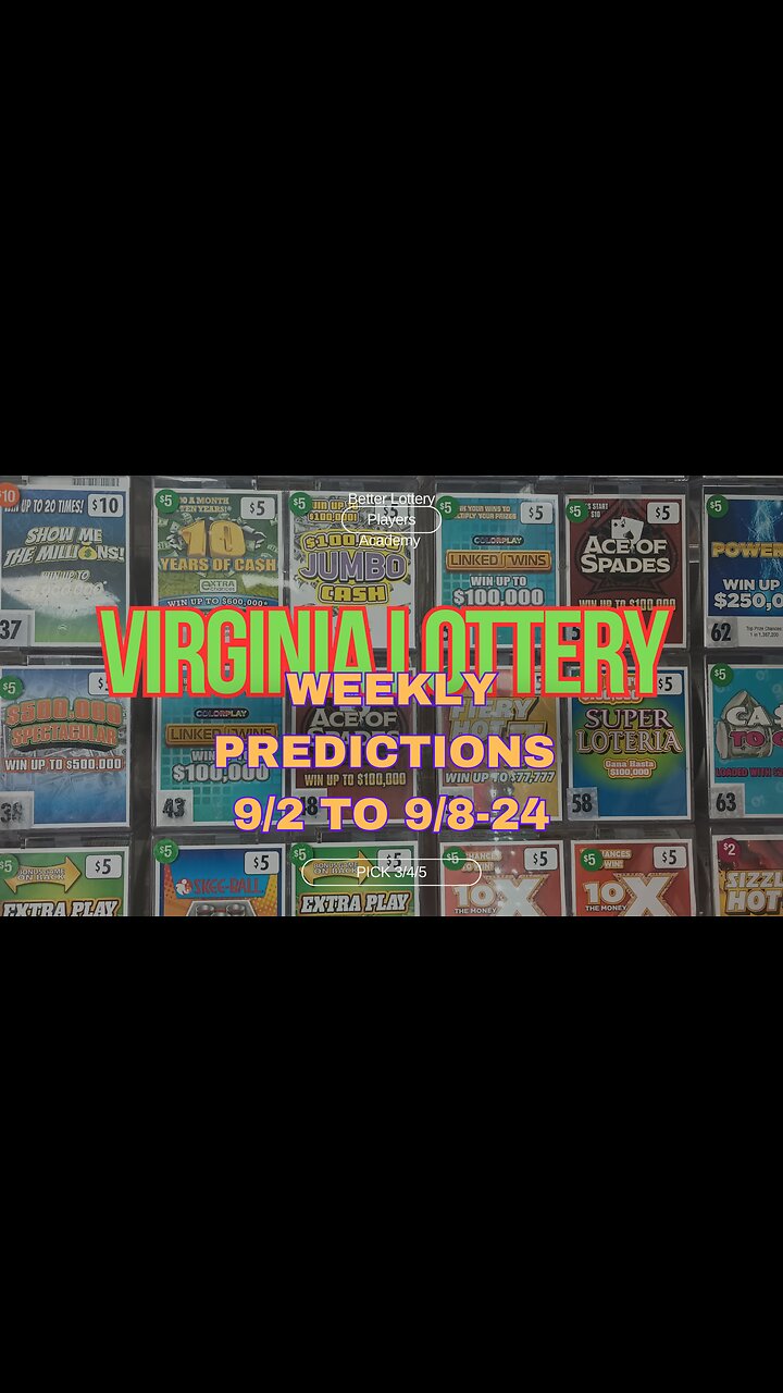 VA Weekly Predictions September Week One 9/2/24 Pick 3/4/5
