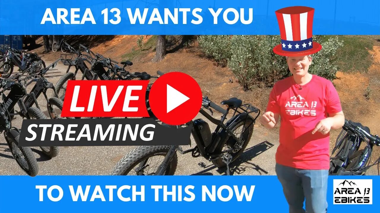 **LIVE with Area 13 Ebikes** Presidents' Day Sale