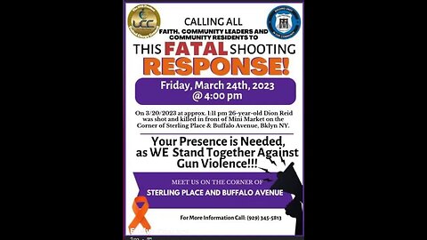 The Shooting Response on Sterling pl and Buffalo Ave 3/24/23 hosted by @NYPD77Pct community council