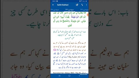 Hadees SHARIF Sahi bukhari SHARIF hadees number #253 in arbic urdu and English language