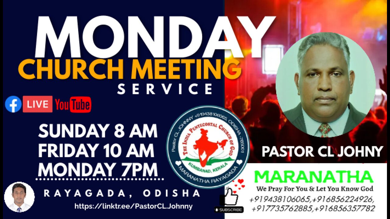 Bible Sermon by Pastor CL Johny,19 September 2022