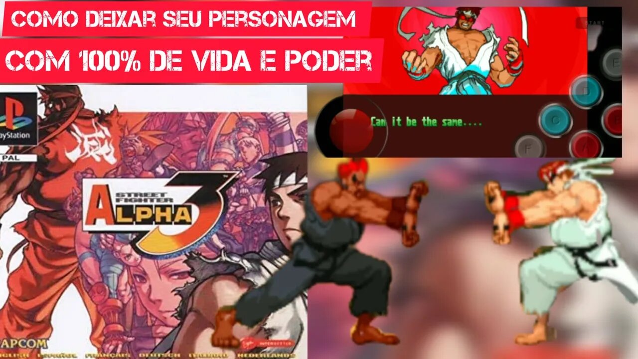 Street fighter Alpha 3 o melhor dos clássicos ps1, mobile emulador todos cheats manhãs #codiguin