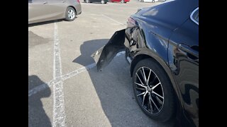 Budget Rental Car - Rear Bumper Cover Blown Off in the Wind