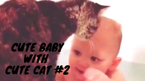 Cute Baby with Cute Cat #2