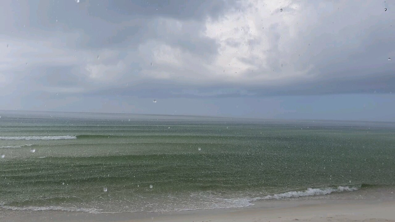 Enjoying Rain on the Beach