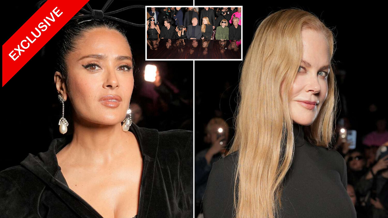 Nicole Kidman and Salma Hayek 'Bombarded' in Viral Paris Fashion Week Exchange