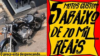 5 motos CUSTOM abaixo de 20 mil: O preço das MOTOS USADAS está despencando