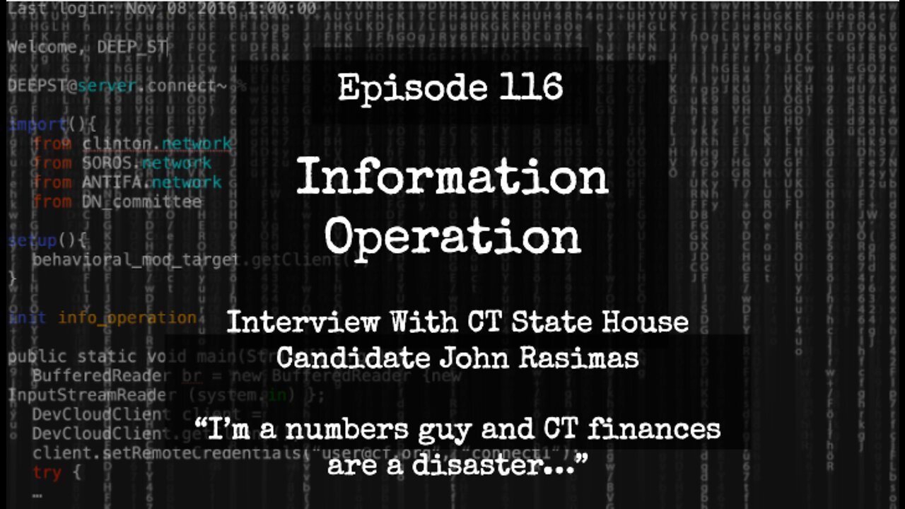 IO Episode 116 - CT House Candidate John Rasimas On Fixing State Finances