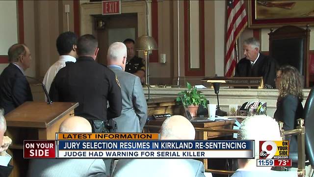 Jury selection resumes in Kirkland resentencing