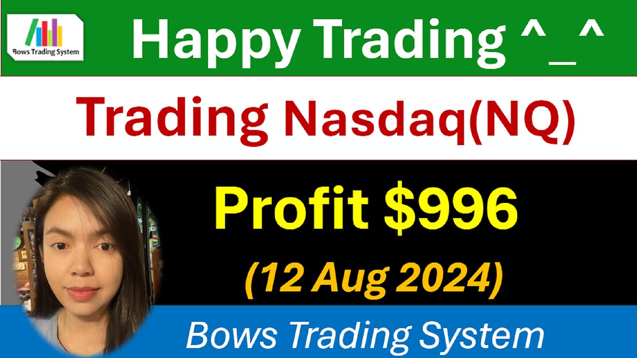 Turn Trading to be easy (Trading NQ Profit $996) (12 Aug 2024)