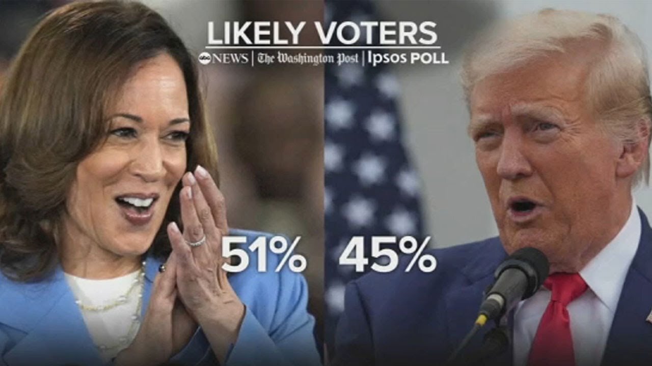 Harris has 6-point lead over Trump heading into DNC: Poll