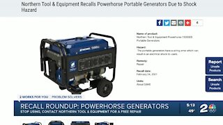 Child safety helmets, portable generators top the recall roundup