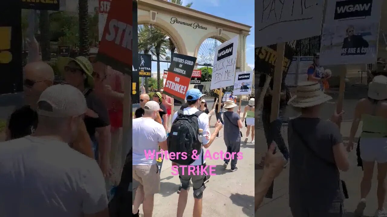 Writers & Actors STRIKE at Paramount Studios #shorts