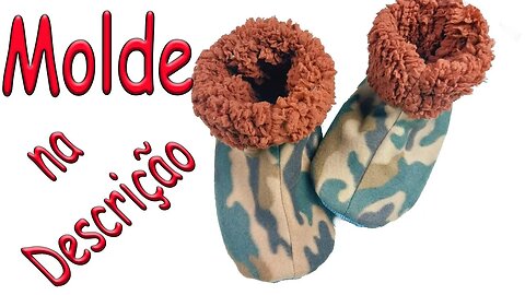 Como Fazer Bota Pantufa Inverno Adulto. MOLDE na Descrição.