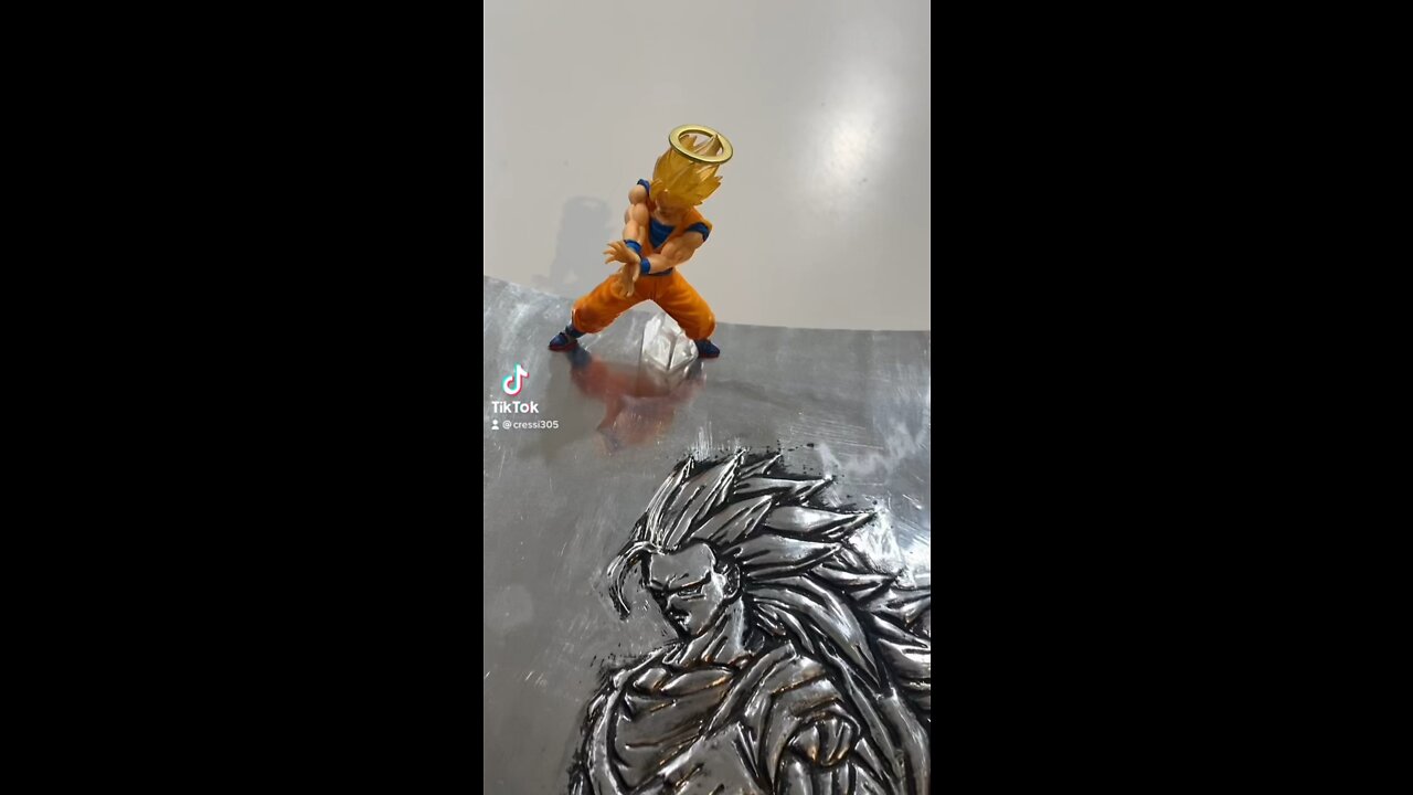 Goku Super Saiyan 3 metal embossing