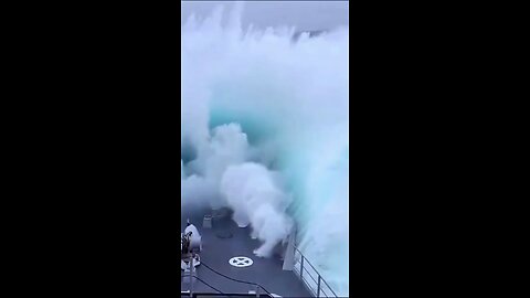 north sea gaint waves and ship