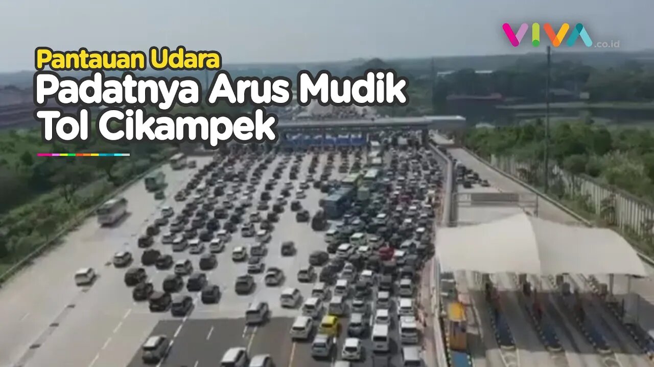 Rekaman Drone Penampakan One Way Tol Cikampek Utama, Padat Merayap