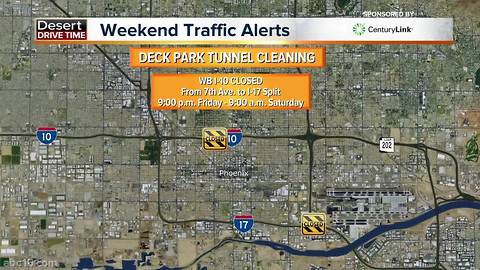 Weekend traffic alerts