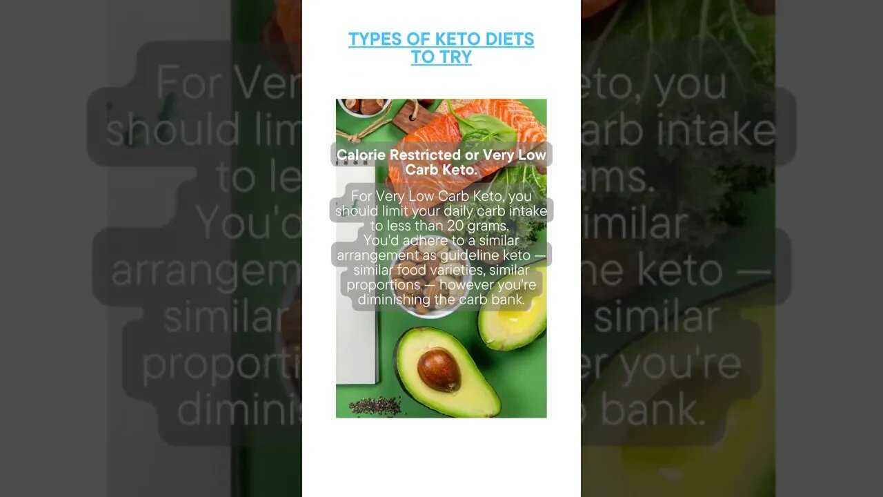 Keto Diet Variant - Calorie Restricted or Very Low Carb Keto.