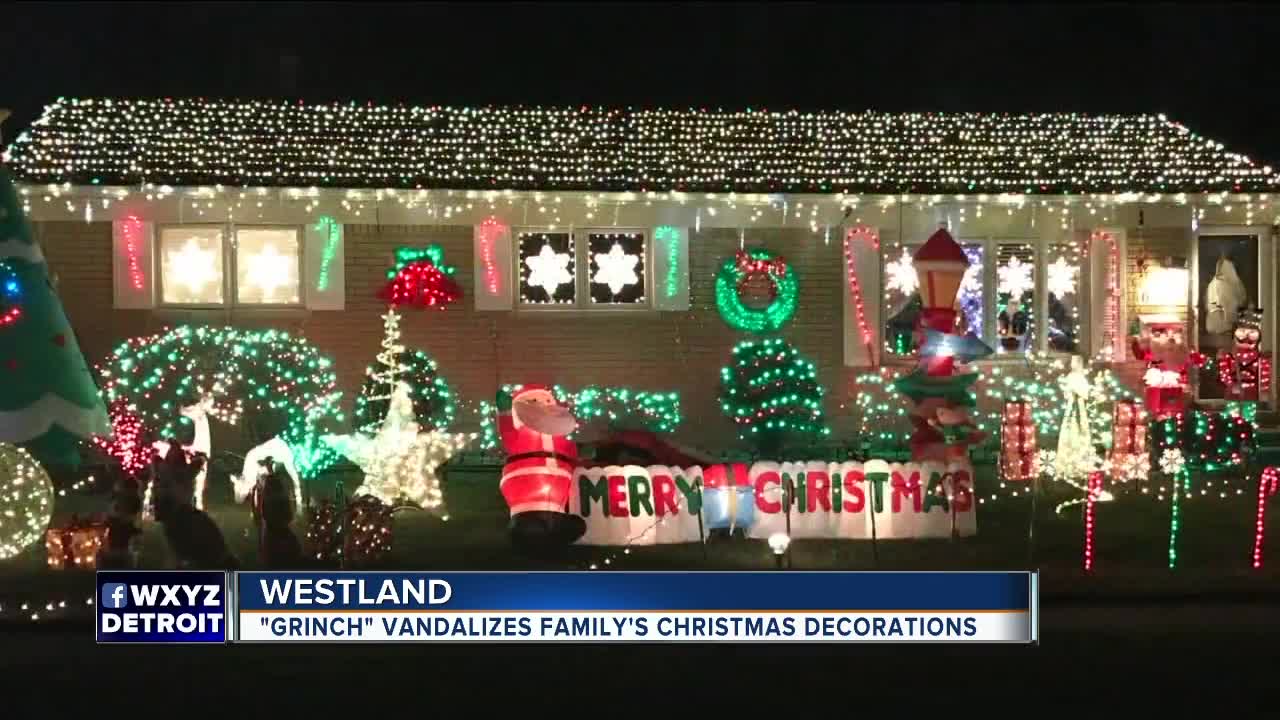 Real-life Grinch vandalizes Westland family's bright Christmas display