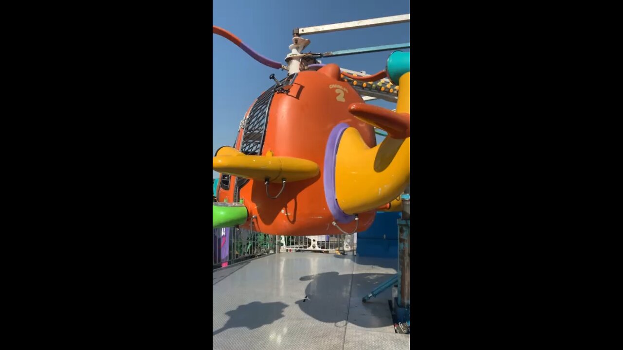 My son is enjoying this helicopter ride here in Calgary Stampede