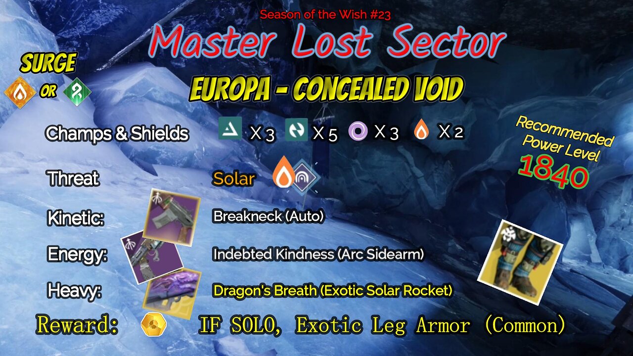 Destiny 2 Master Lost Sector: Europa - Concealed Void on my Stasis Warlock 1-16-24